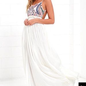 Lulus white embroidered maxi dress